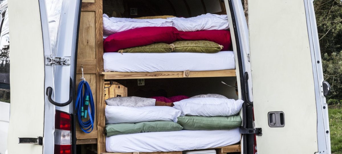 tie down mattress on top of van